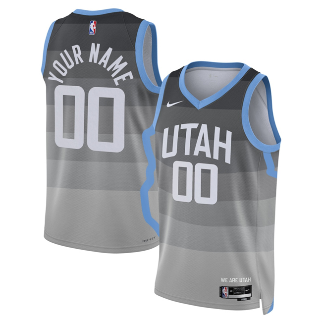 Men's Utah Jazz Active Player Custom Grey 2025/26 City Edition Stitched Basketball Jersey